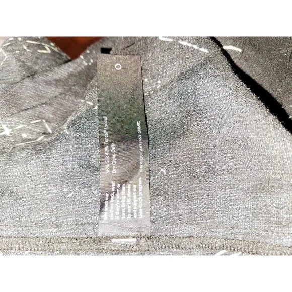 Eileen Fisher Black Geometric Kaftan open sz L/XL Witchy gothcore Silk top - Picture 4 of 4